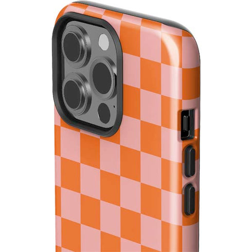 Orange Checkered iPhone 15 Pro Impact Case